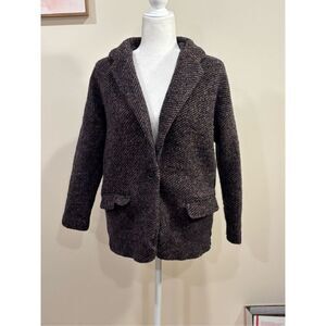 Obey No. 89 Propaganda Ransom Women's Tweed Single Button Coat Brown Size Small